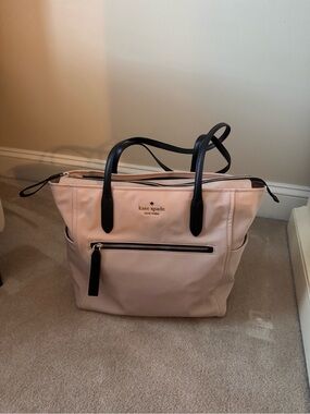 kate spade Blush Tote with Black Handles and Trim